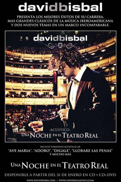 Caratula, cartel, poster o portada de David Bisbal: Una noche en el Teatro Real