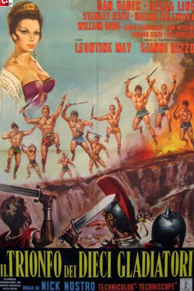 Caratula, cartel, poster o portada de El triunfo de los diez gladiadores