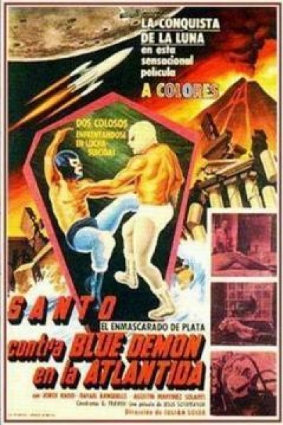 Caratula, cartel, poster o portada de Santo contra Blue Demon en la Atlántida