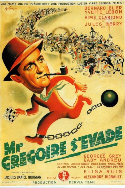 Caratula, cartel, poster o portada de Monsieur Grégoire s\'évade