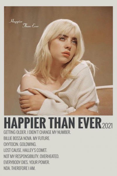 Caratula, cartel, poster o portada de Billie Eilish: Happier Than Ever (Vídeo musical)