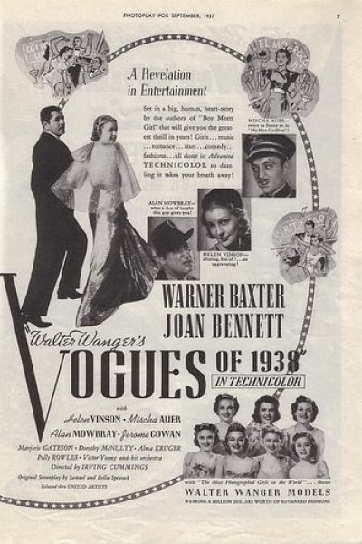Caratula, cartel, poster o portada de Vogues of 1938