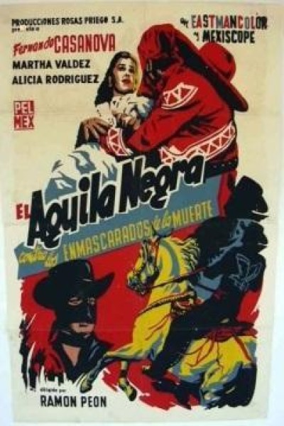 Caratula, cartel, poster o portada de El águila negra contra los enmascarados de la muerte
