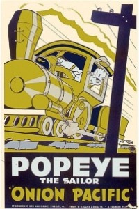 Cubierta de Popeye el Marino: Carrera de trenes
