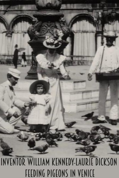 Cubierta de Inventor William Kennedy-Laurie Dickson Feeding Pigeons in Venice