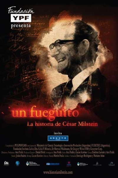 Cubierta de Un fueguito, la historia de César Milstein