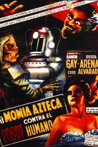 Caratula, cartel, poster o portada de La momia azteca contra el robot humano