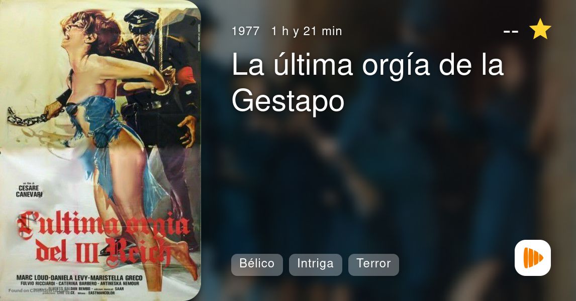 La última Orgía De La Gestapo Playmax 7885