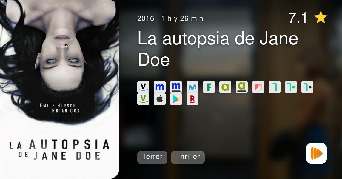 La Autopsia De Jane Doe - PlayMax