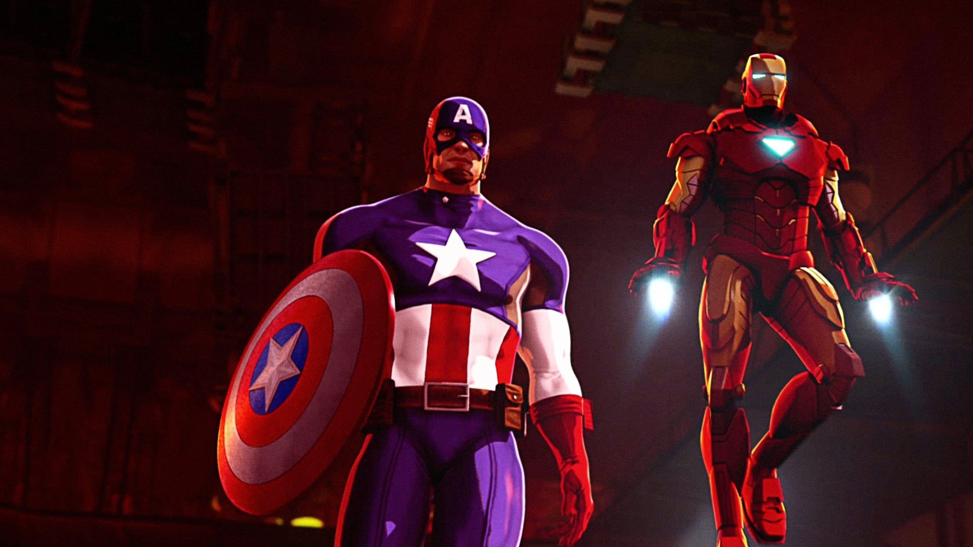 Cubierta de Iron Man y Captain America: Héroes unidos