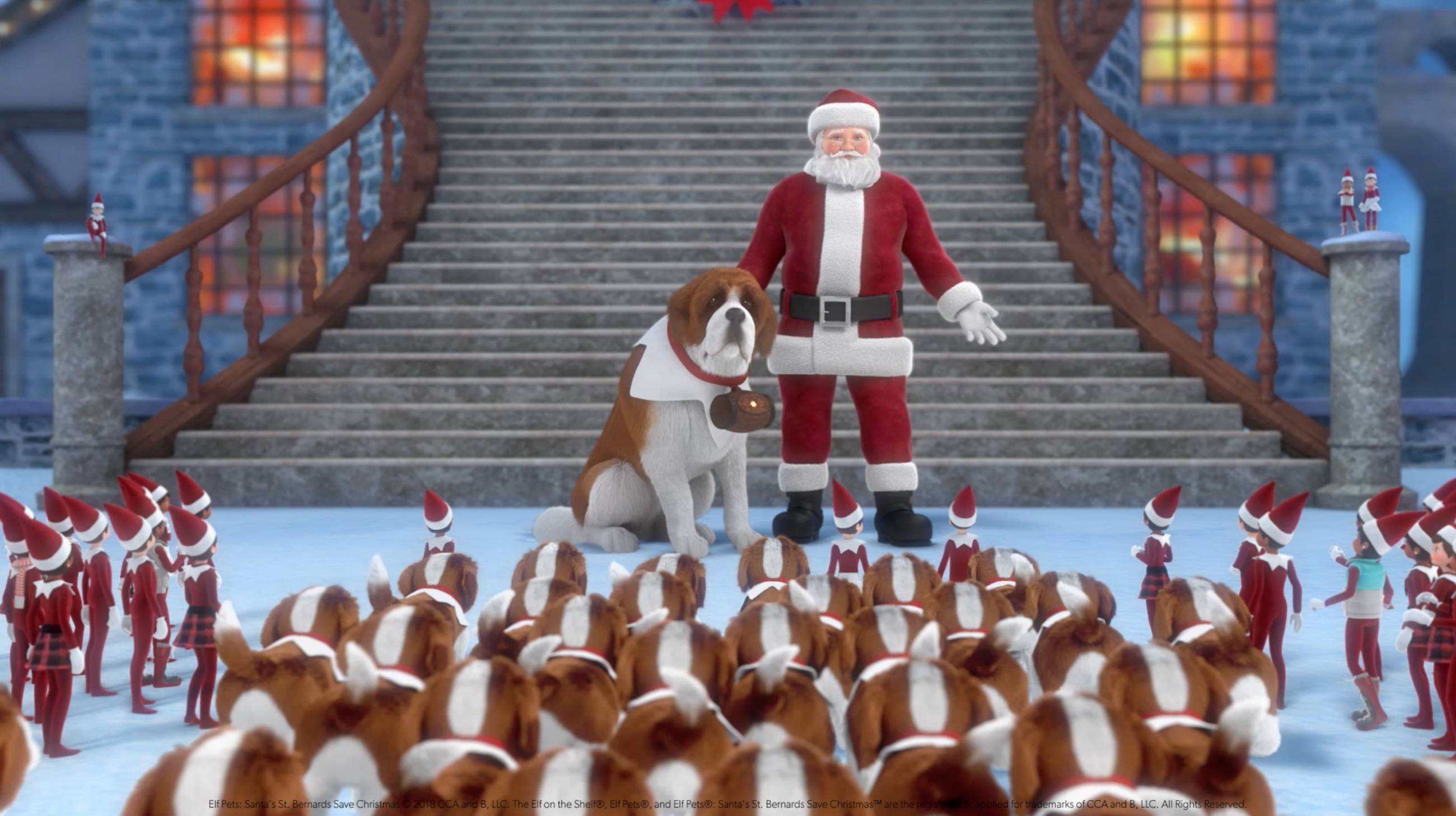 Cubierta de Elf Pets: Santa\'s St. Bernards Save Christmas