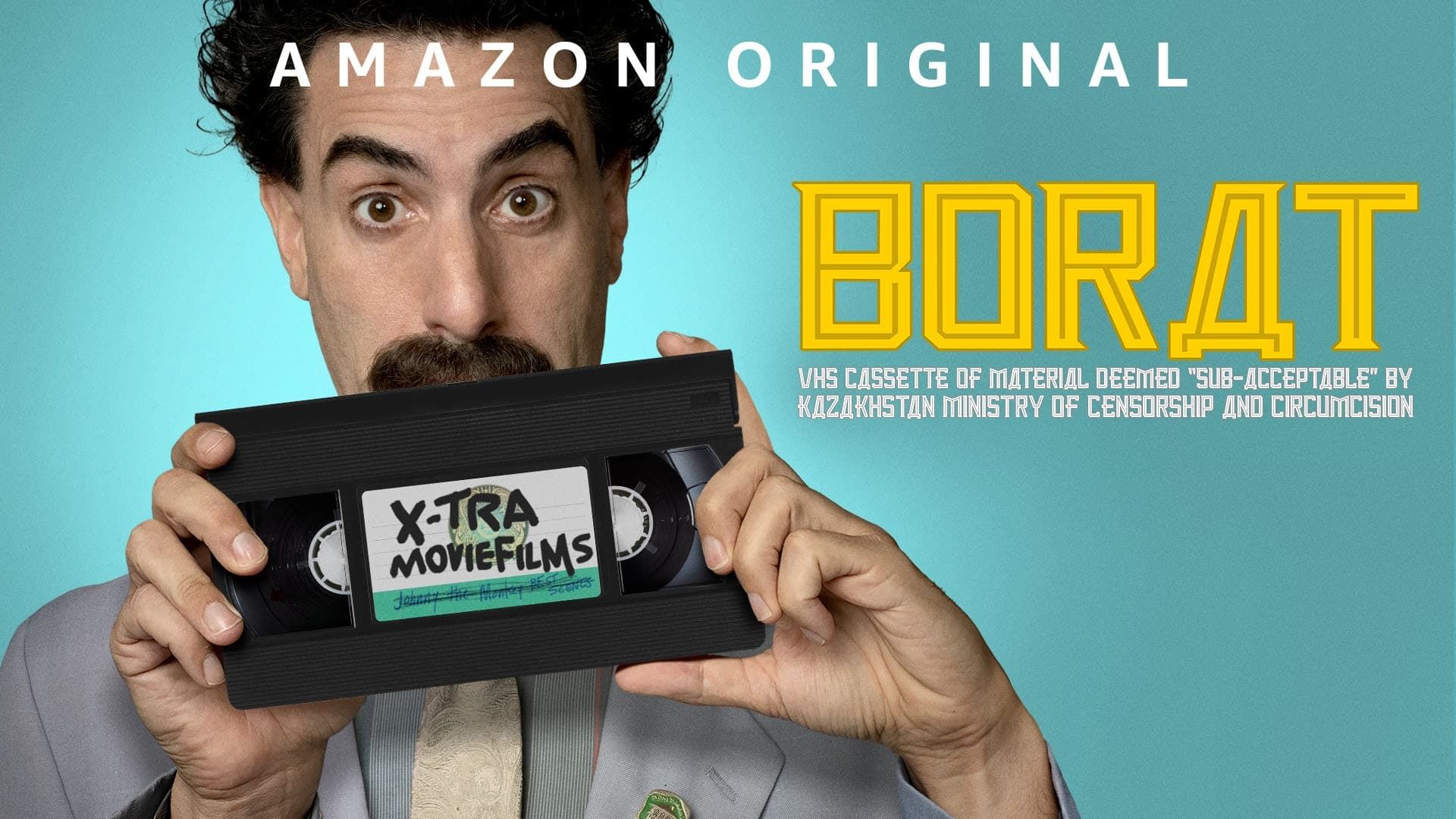 Cubierta de Borat: cinta VHS con material considerado \"sub-aceptable\" por el Ministerio de Censura y Circuncisión de Kazajistán