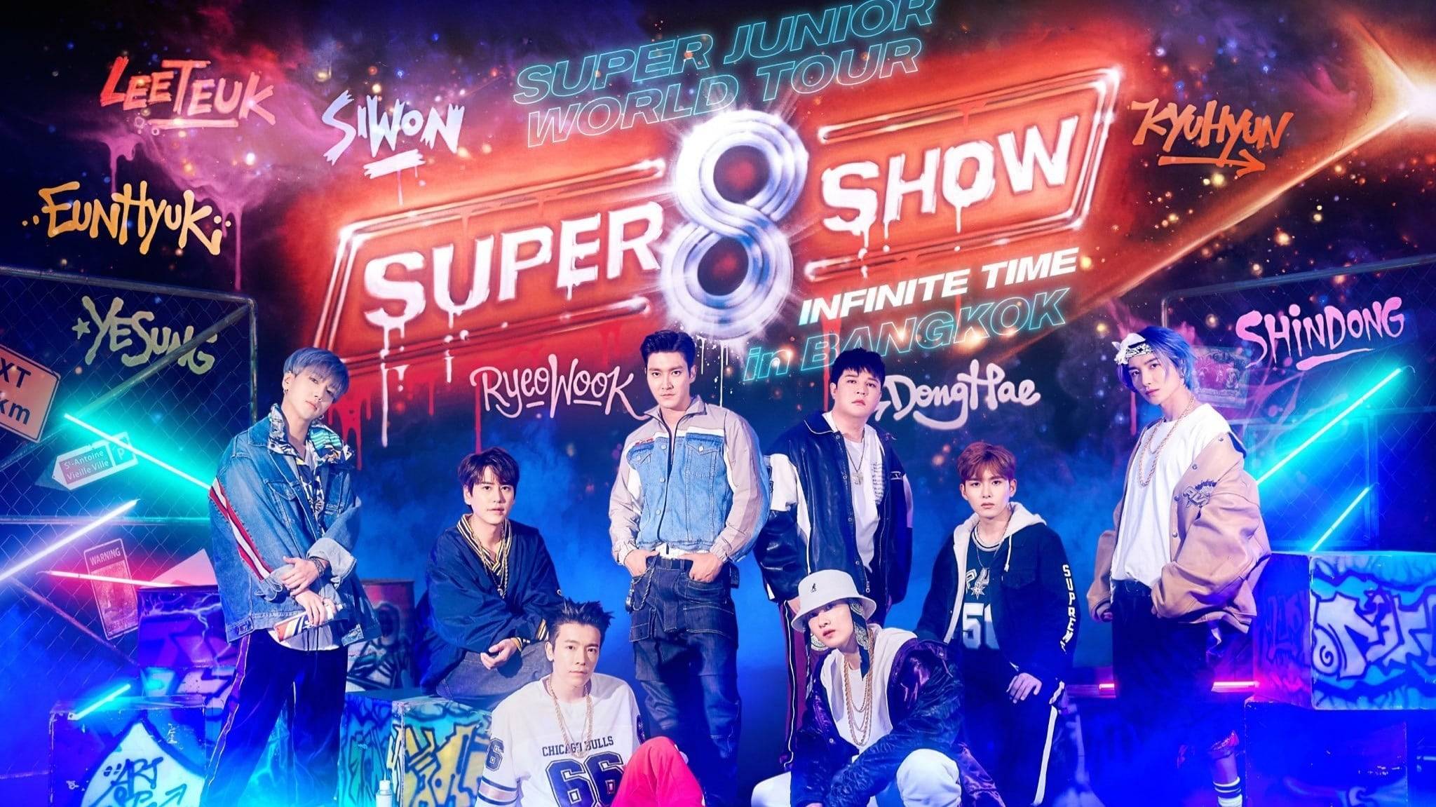 Cubierta de Super Junior World Tour “Super Show 8: Infinite Time\"