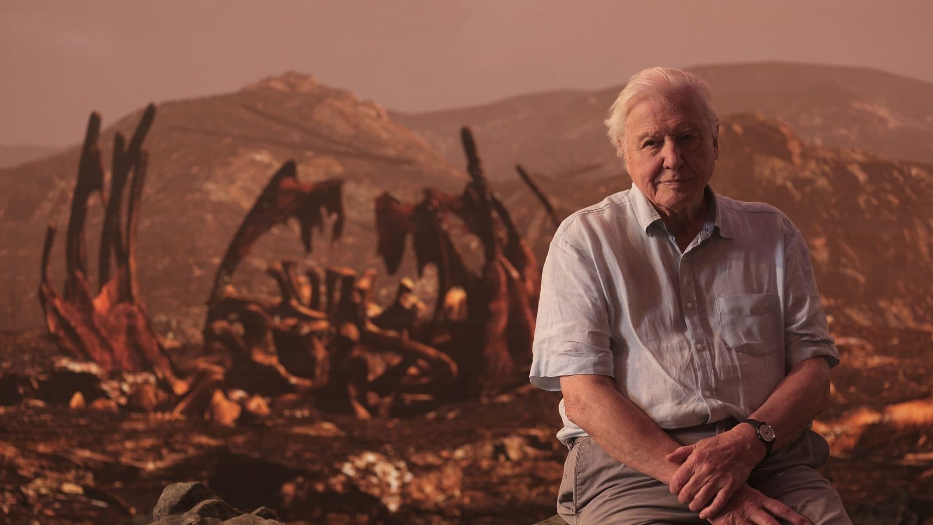 Cubierta de Los últimos dinosaurios con David Attenborough
