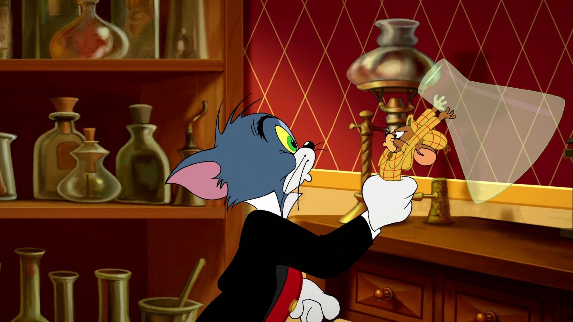 Cubierta de Tom y Jerry conocen a Sherlock Holmes