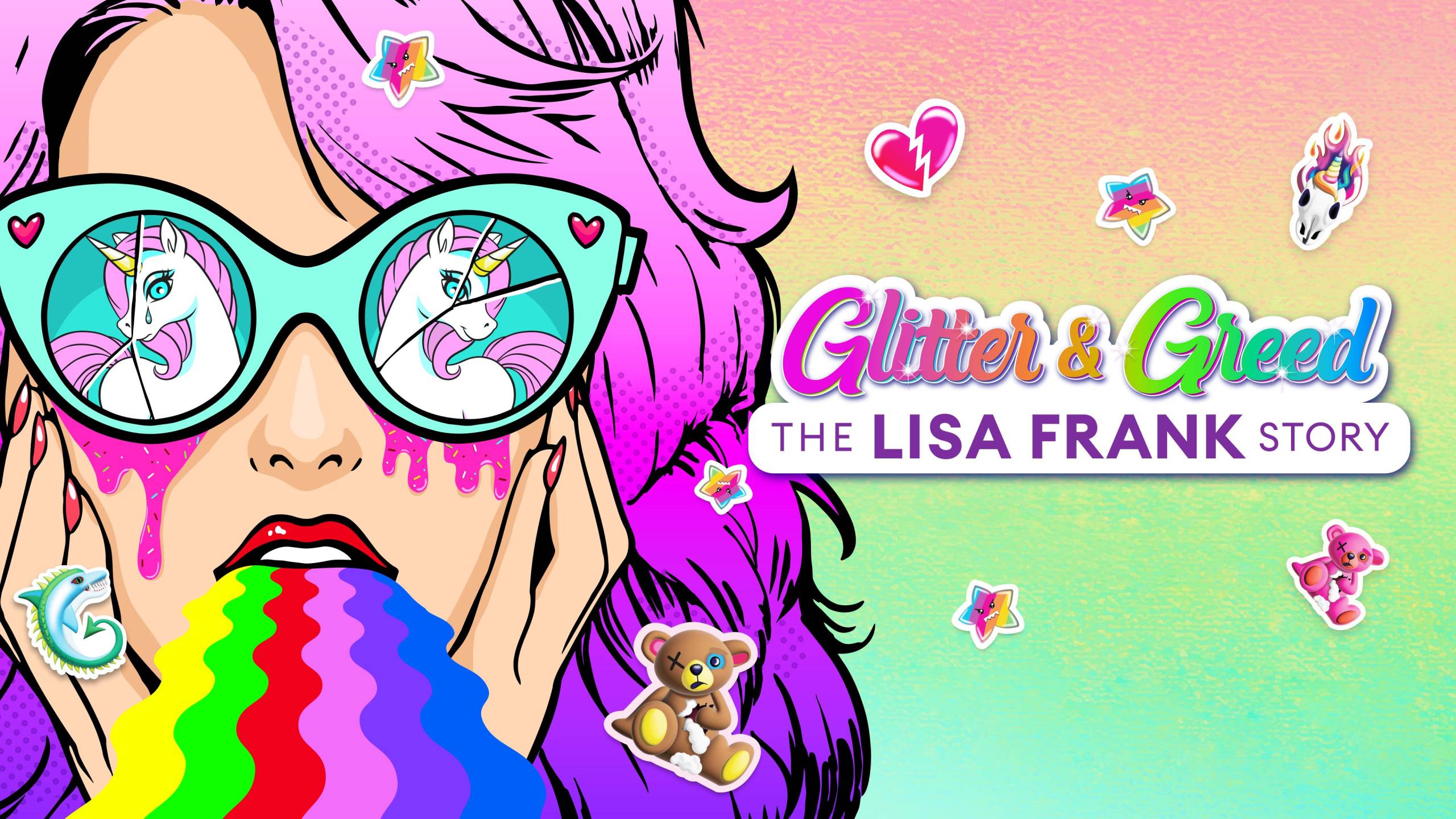 Cubierta de Lisa Frank: Luces, sombras y purpurina